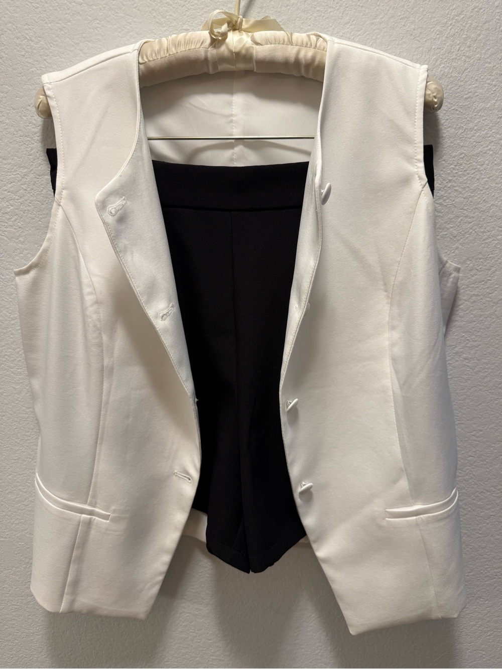 Women's Tailored Vest and Black Shorts Set